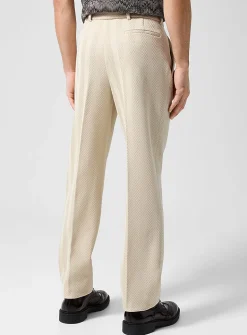 Tone-on-tone textured zigzag pattern pant