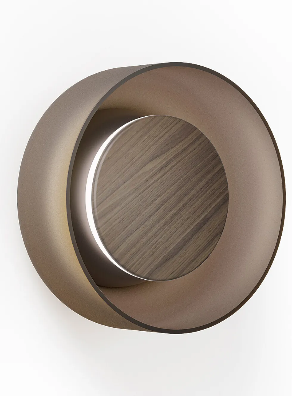Totem amber glass walnut finish wall sconce