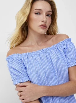 Touch of linen off-the-shoulder T-shirt