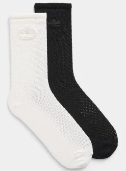 Trefoil logo openwork knit socks
