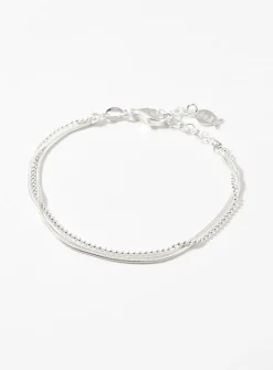 Triple-chain silver bracelet