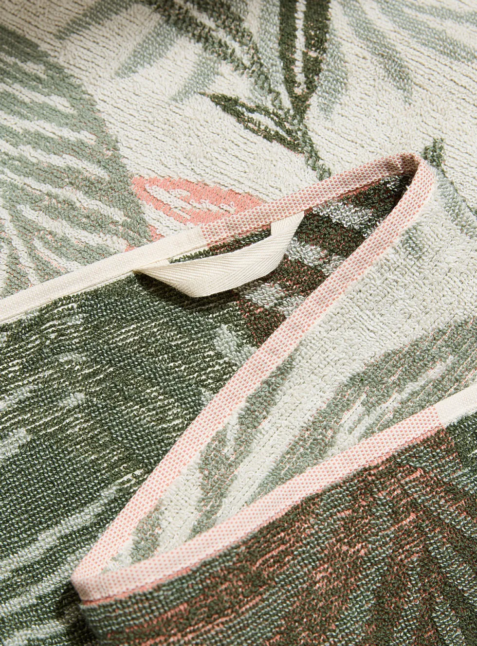 Tropical foliage organic cotton towels