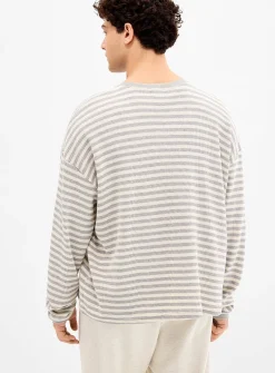 Twin-stripe waffle T-shirt