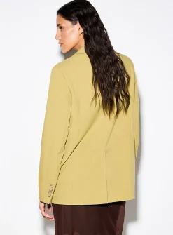 Two-button loose chartreuse blazer