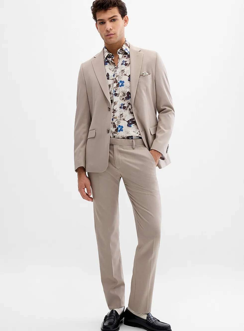 Two-tone thread piqué suit
