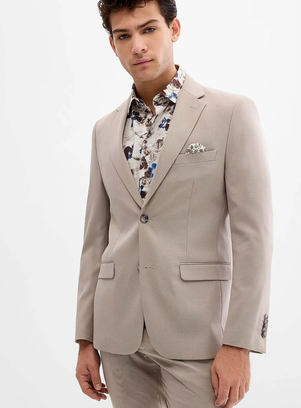 Two-tone thread piqué suit