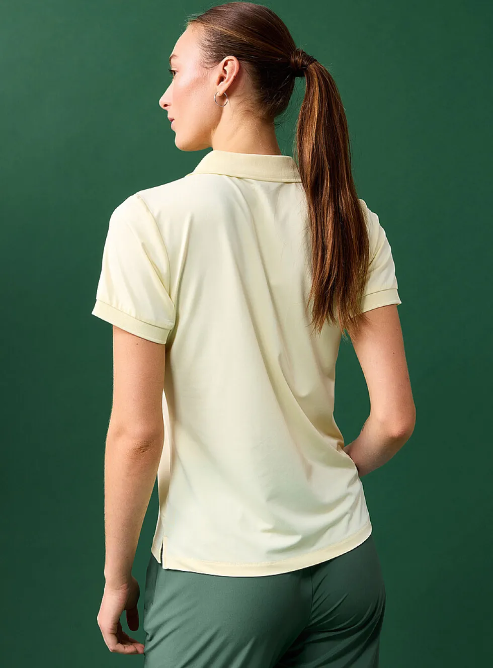 Velvety feel ribbed-trim golf polo