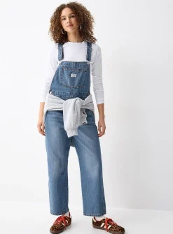 Vintage blue denim overalls