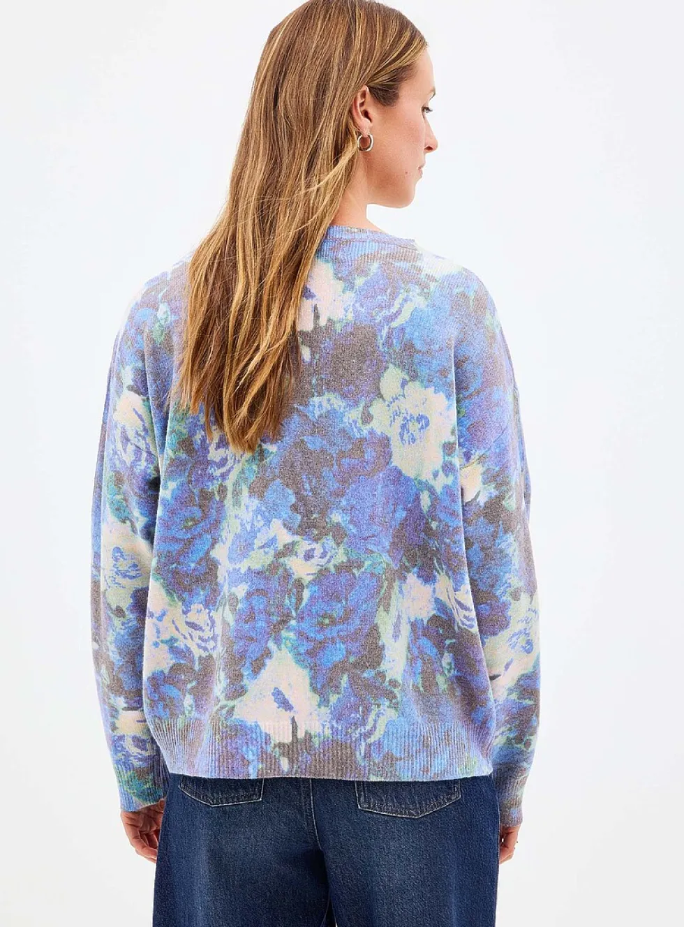 Vintage flowers plush sweater