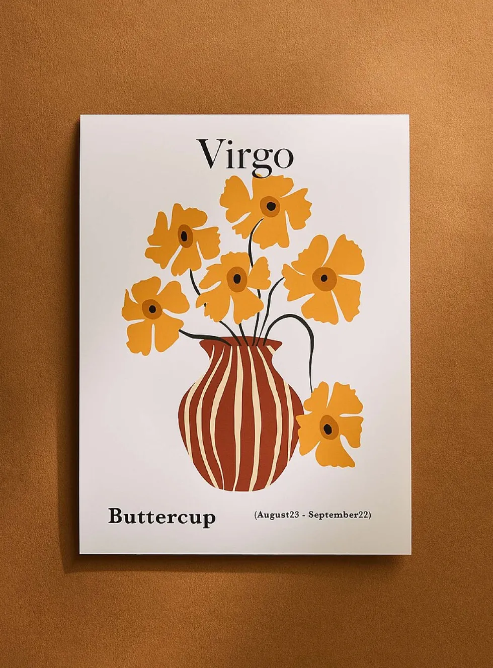 Virgo floral zodiac poster