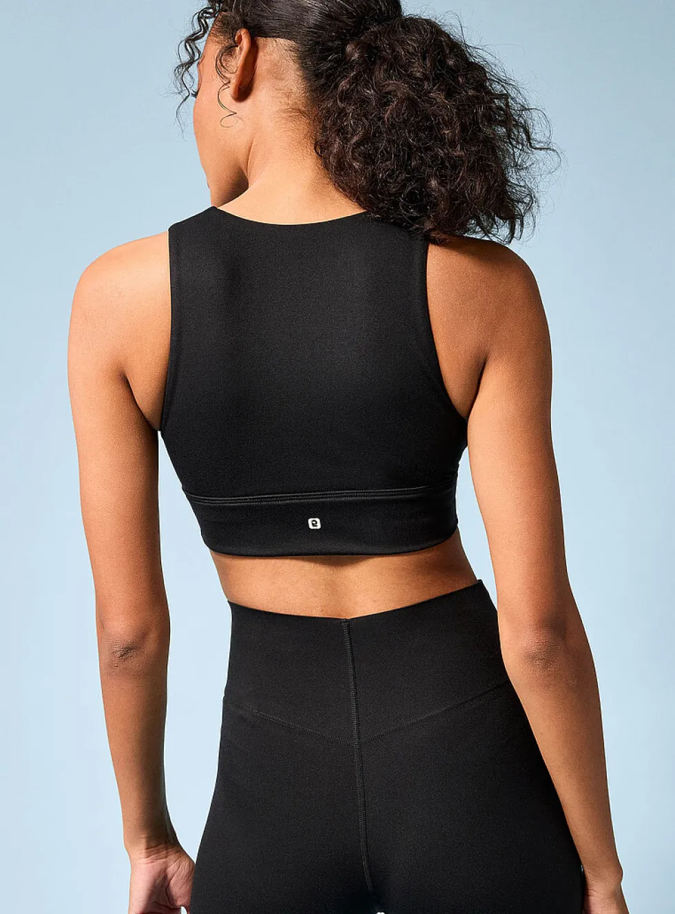 V-neck covered back velvety sports bra