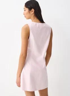V-neck oxford shirtdress