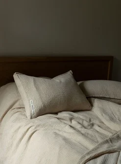 Waffled cotton and linen duvet cover set