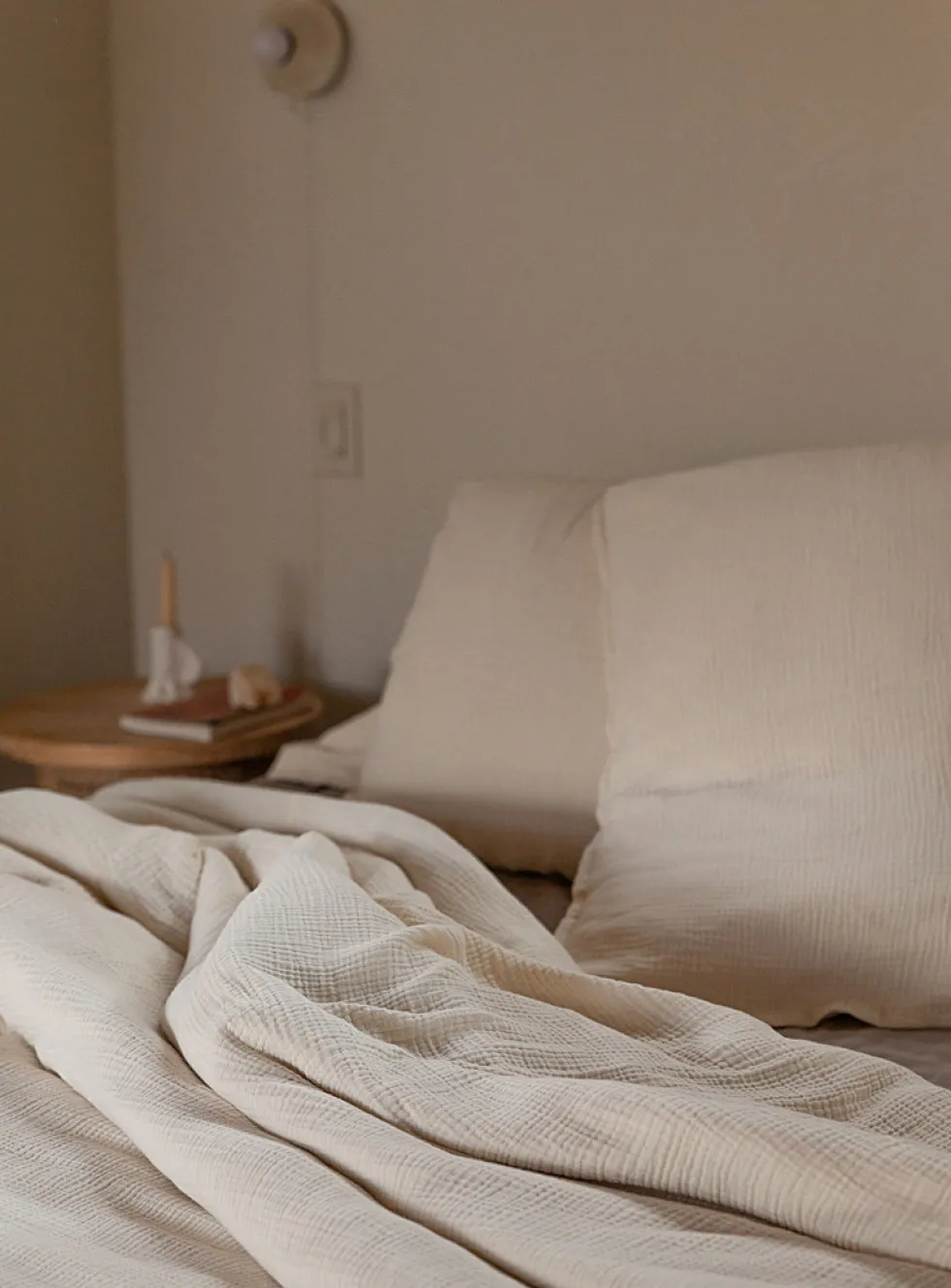 Waffled cotton duvet cover set