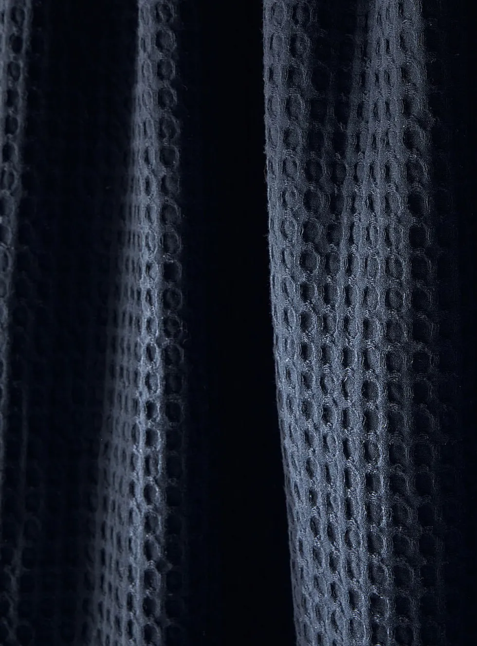 Waffled texture shower curtain