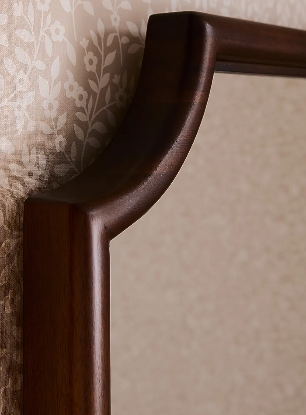 Walnut-finished frame truncated corners mirror