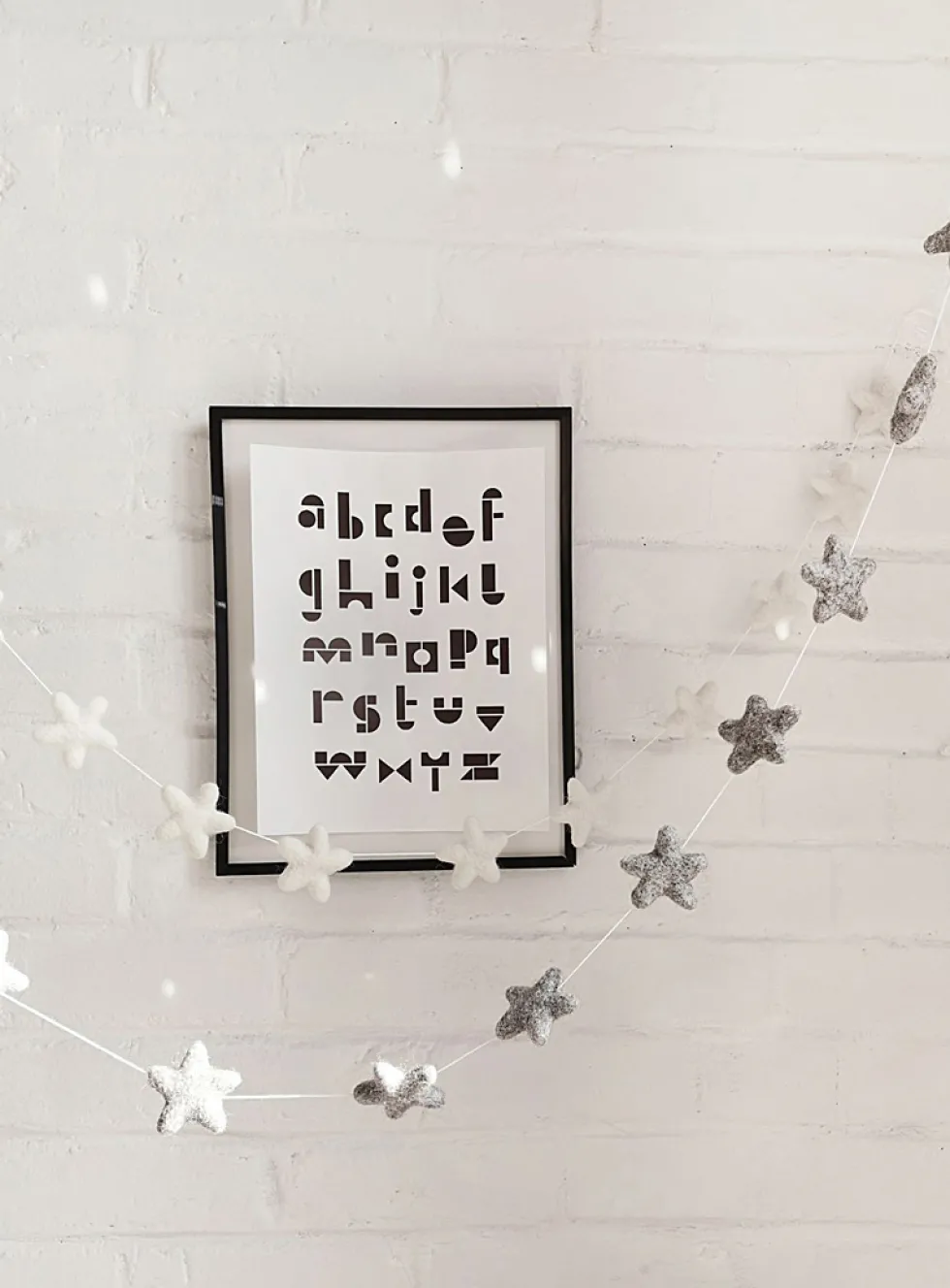 White felt starry garland