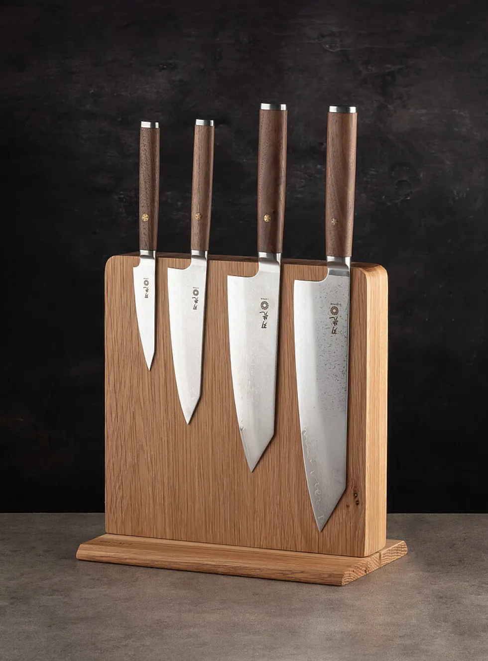 White oak magnetic knife block