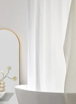 White recycled polyester shower liner