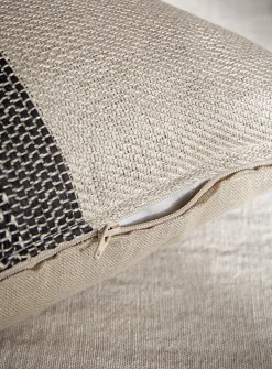 Woven stripes pure linen cushion