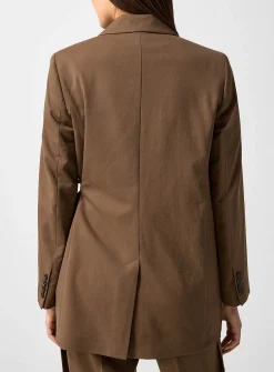 Wrap-front wool blazer