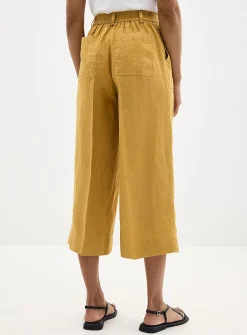 XL pockets pure linen cropped pant