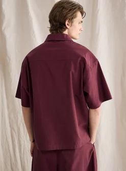 Zip point-collar shirt
