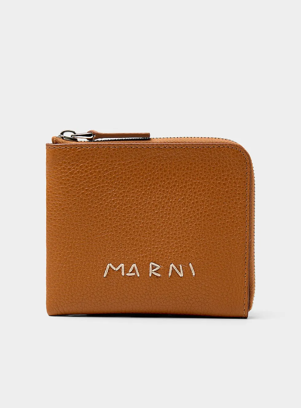 Zippered-closure leather wallet