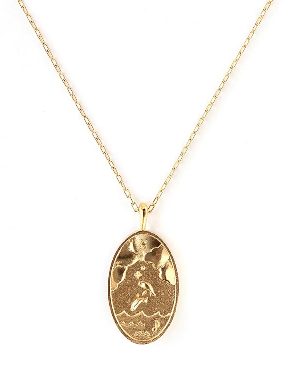 Zodiac sign gold pendant necklace