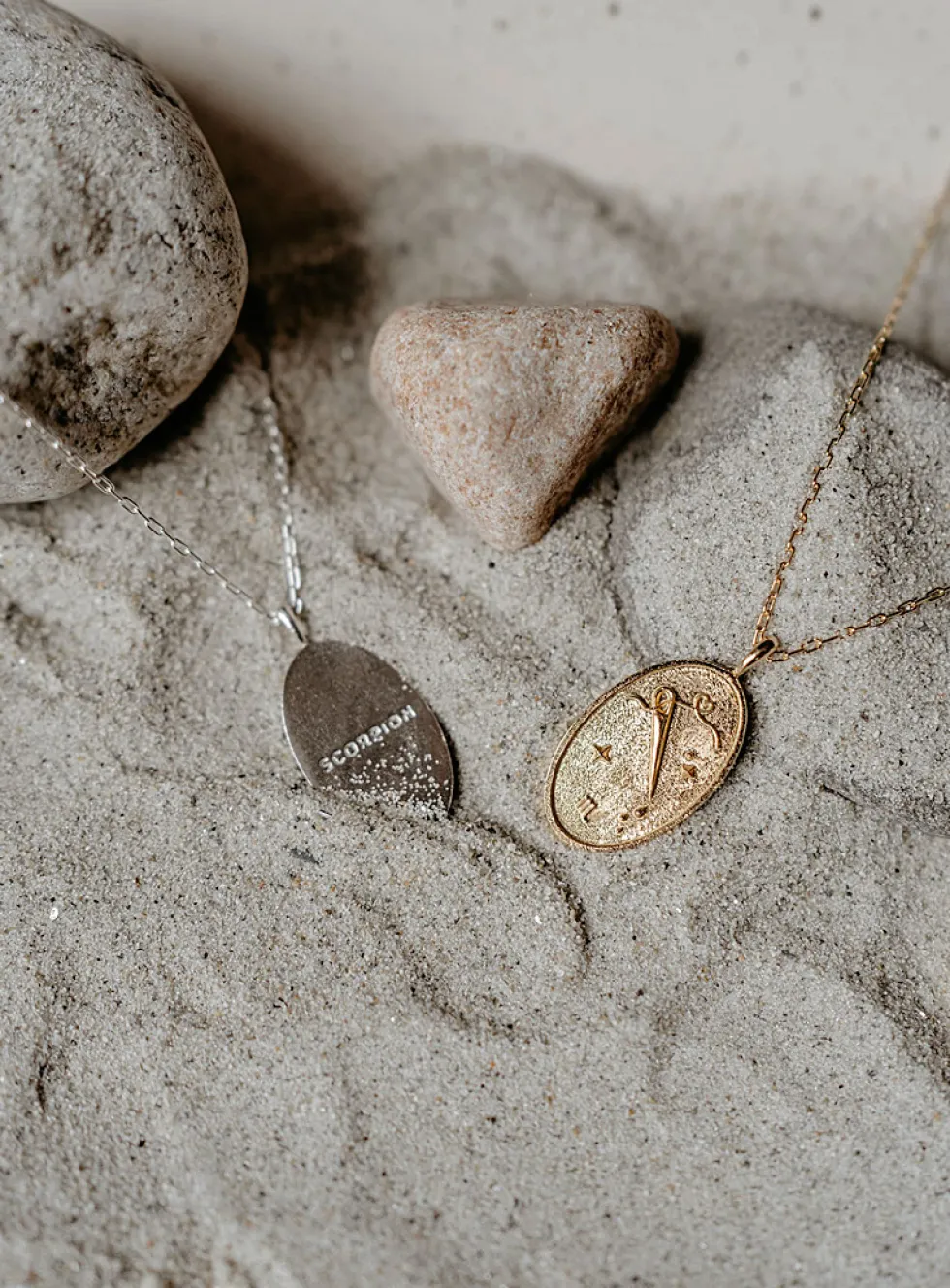 Zodiac sign silver pendant necklace