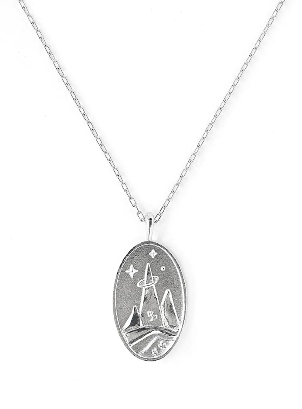 Zodiac sign silver pendant necklace